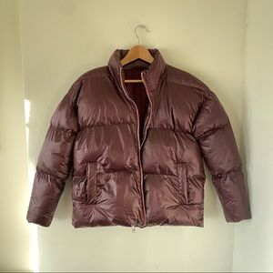 Burgundy puffer coat (new)